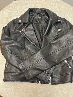 Dynamite Black Faux Leather Biker Jacket